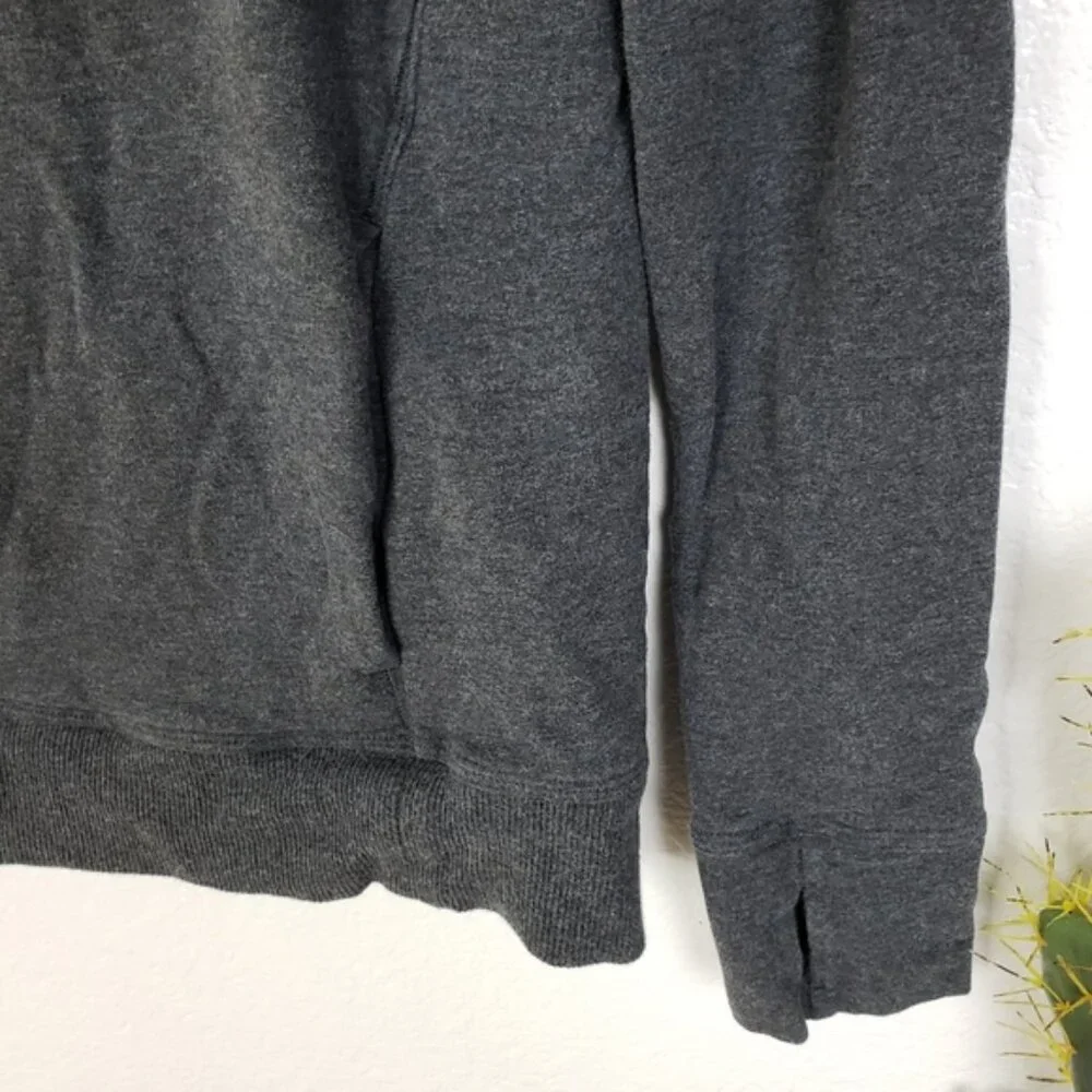 Lululemon Stress Less Hoodie Heathered Dark Grey size 4 Athleisure Yoga